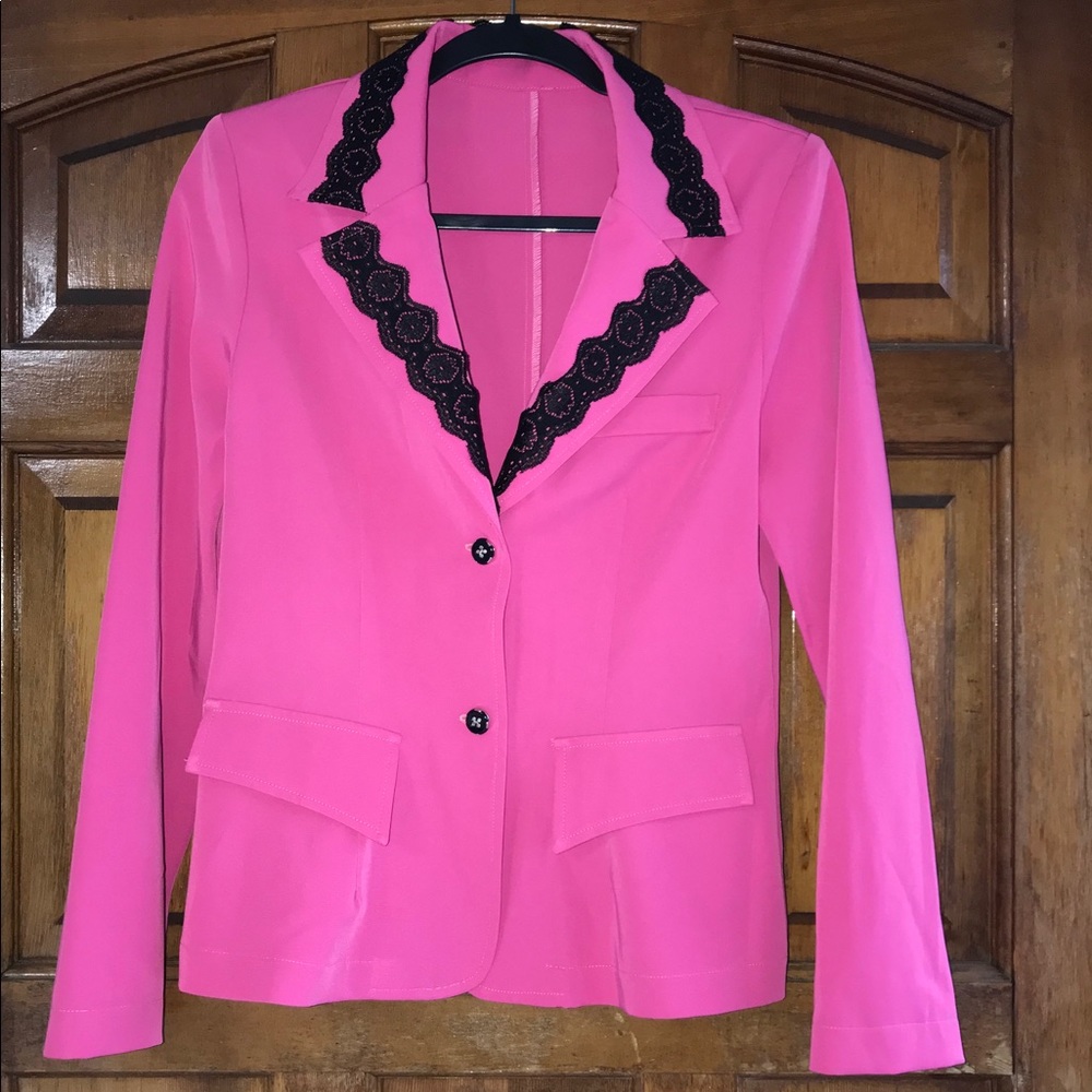 Black Lace Pink Blazer